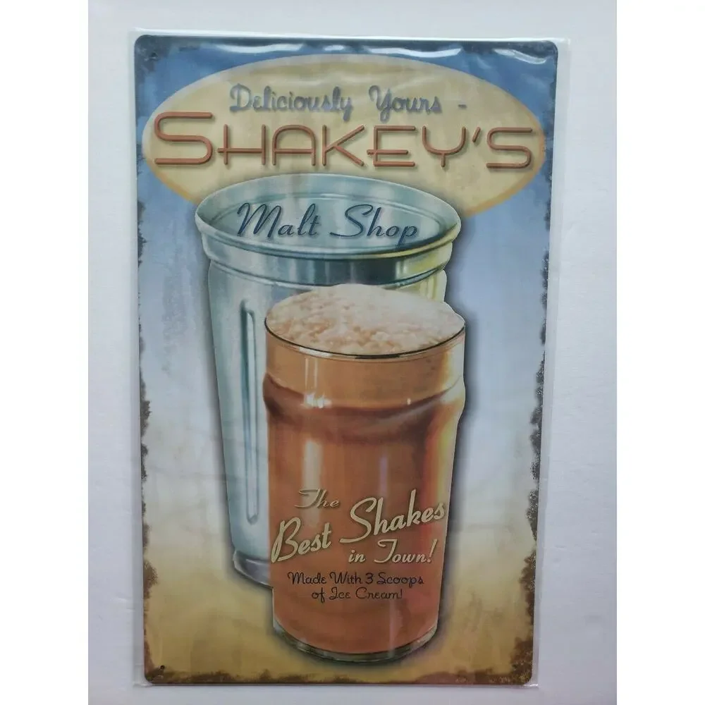 Shakey's Malt Shop 16‎ x10 Ohio Wholesale Inc.Rustic Retro Metal Signs 27935